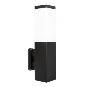 Lampa elewacyjna 1x E27 - INOX KWADRAT SS802-A BL