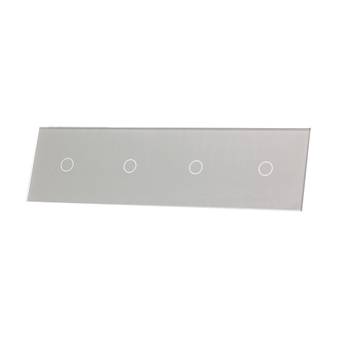 Szklany panel dotykowy poczwórny srebrny - 4-sekcyjny - 701111-64 - LIVOLO