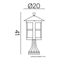 Lampa ogrodowa stojąca 1x E27 41cm - CORDOBA II K 4011/1/TD - rysunek techniczny