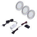 Punktowa oprawa meblowa LED ORBIT XL MASTER z wyłącznikiem - Aluminium - 12V 3W + zasilacz - zestaw