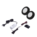 Punktowa oprawa meblowa LED OVAL DYSTANS - Czarna - 12V 2W + zasilacz - zestaw