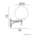 Lampa elewacyjna 1x E27 - KULE CLASSIC K 3012/1/K 300 U - rysunek techniczny