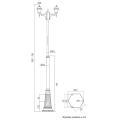 Lampa ogrodowa - parkowa stojąca regulowana 2x E27 - WITRAŻ OGMW 2 N