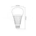 Żarówka LED RGB+CCT (RGBWW) E27 SMD 9W 86-265V - Mi-Light - Rysunek techniczny