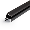 Profil aluminiowy LED EDGE10 czarny anodowany z kloszem - 1mb