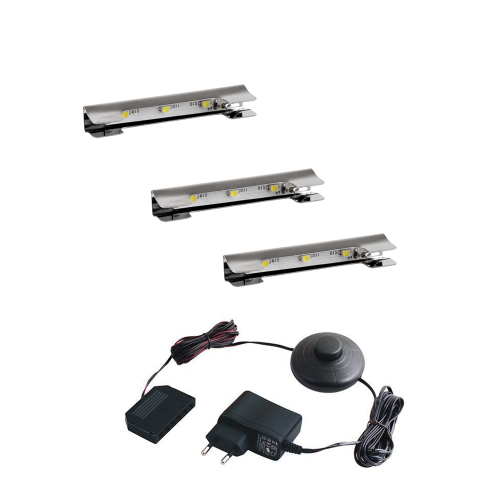 Klips LED na szybę - metalowy - 12V 0,25W + zasilacz - zestaw