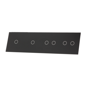 Szklany panel dotykowy poczwórny czarny - 6-sekcyjny - 701122-62 - LIVOLO