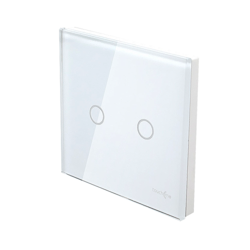 Szklany panel dotykowy pojedynczy biały - 2-sekcyjny - TM702W - TOUCHME