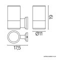 Lampa elewacyjna 1x E27 - ADELA 7002 BL - rysunek techniczny