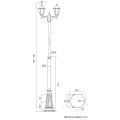 Lampa ogrodowa - parkowa stojąca regulowana 2x E27 - RETRO CLASSIC OGMWN 2