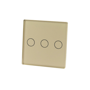 Mały szklany panel dotykowy pojedynczy złoty - 3-sekcyjny - TM532G - TOUCHME