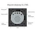 Mechanizm dotykowy łącznika schodowo-krzyżowego pojedynczy - WW-C701S - LIVOLO - Opis