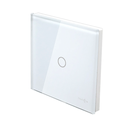 Szklany panel dotykowy pojedynczy biały - 1-sekcyjny - TM701W - TOUCHME