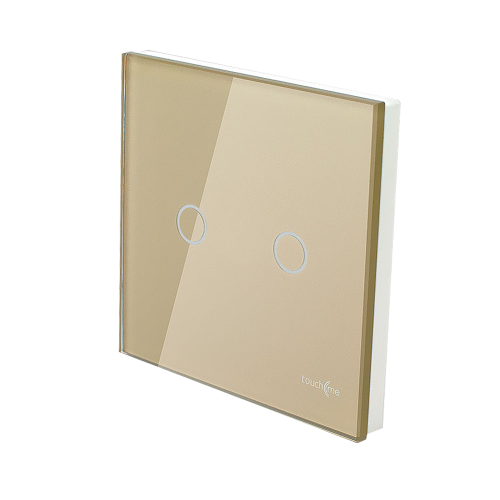 Szklany panel dotykowy pojedynczy złoty - 2-sekcyjny - TM702G - TOUCHME