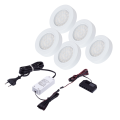 Punktowa oprawa meblowa LED OVAL DYSTANS - Biała - 12V 2W + zasilacz - zestaw