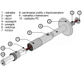 Rysunek techniczny - Uchwyt przegubowy z gwintem 100mm do profilu aluminiowego PEN8