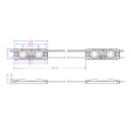 Moduł LED 2 diody 2835 - IP67 12V 0.48W - Soczewka - rysunek techniczny
