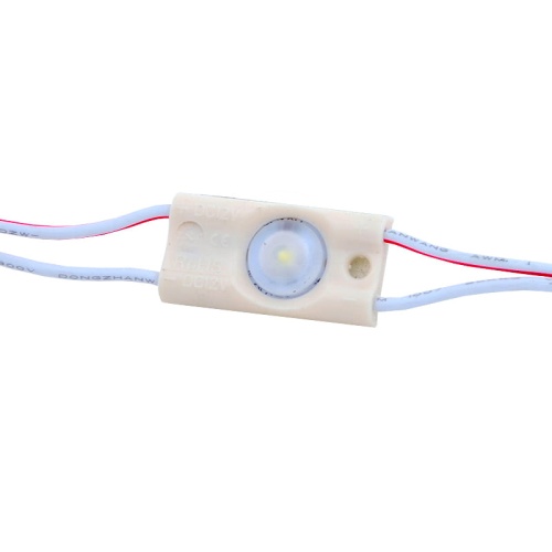Moduł LED 1 dioda 2835 - IP67 12V 0.3W - Biała Zimna - Soczewka
