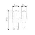 Żarówka LED G9 2,5W SMD 220-240V Biała Ciepła 3000K - Rysunek techniczny