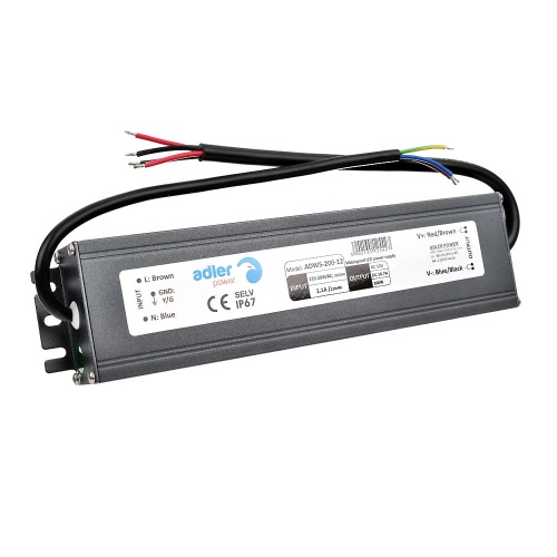 Zasilacz napięciowy ultrapłaski hermetyczny ADLER 12V 200W 16.7A ADWS-200-12