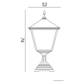 Lampa ogrodowa stojąca 1x E27 74cm - RETRO KWADRATOWE K 4011/1/BD KW  - rysunek techniczny