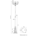 Lampa ogrodowa - parkowa stojąca regulowana 3x E27 - WENECJA OGMW 3 KW
