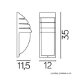 Lampa elewacyjna 1x E27 - CITY 1836 AL - rysunek techniczny