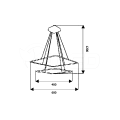  Lampa oprawa wisząca LED - NIX BLACK 518 Milagro - 50W 3000K 3500lm - rysunek techniczny