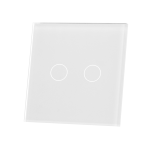 Szklany panel dotykowy pojedynczy biały - 2-sekcyjny - 702-61 - LIVOLO