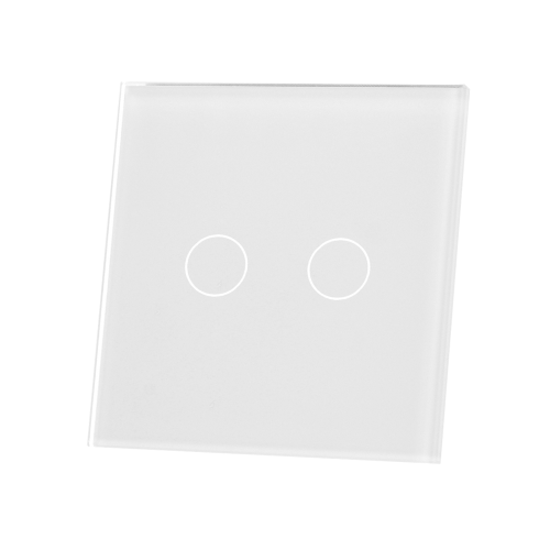 Szklany panel dotykowy pojedynczy biały - 2-sekcyjny - 702-61 - LIVOLO