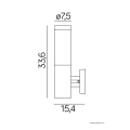Lampa elewacyjna 1x E27 - INOX ST 025 BL - rysunek techniczny