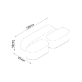 Lampa elewacyjna LED ruchoma 12W 3000K 1320lm - czarna - VT-814  - rysunek techniczny