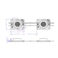 Moduł LED 1 dioda 3030 - IP67 12V 1.44W - Biała Zimna - Semafor - rysunek techniczny