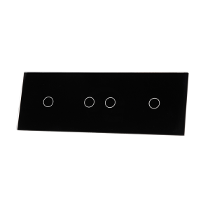 Szklany panel dotykowy potrójny czarny - 4-sekcyjny - 70121-62 - LIVOLO