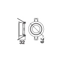 Sufitowa oprawa wpustowa VT-872-WC - ruchoma - biały-chrom - rysunek techniczny