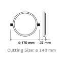 Oprawa sufitowa downlight LED 20W 100lm/W - VT-620RD - rysunek techniczny