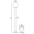 Lampa ogrodowa stojąca 1x E27 170cm - KULE K 5002/1/K 200 - rysunek techniczny