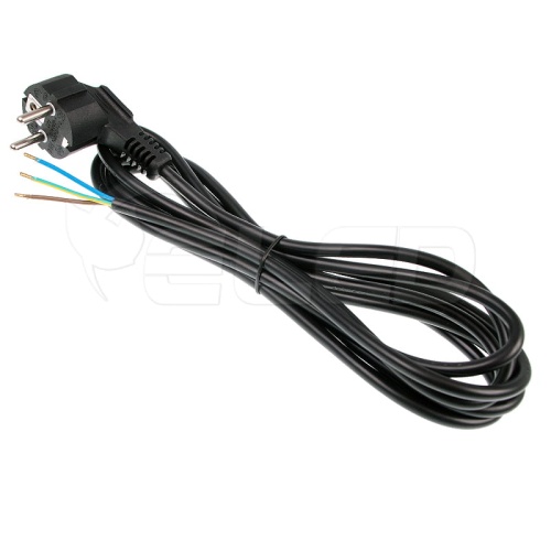 Przewód przyłączeniowy z wtyczką 3x1mm2 - czarny - 3 mb