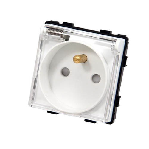 Moduł gniazda elektrycznego z bolcem i klapką 16A biały - TM6252W - TOUCHME