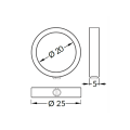 Uchwyt RING blokujący do profilu aluminiowego LED PEN12 - kpl. - 2 szt. - rysunek techniczny