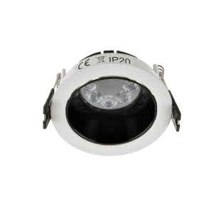 Sufitowa oprawa wpustowa VT-872-WB - ruchoma - biało-czarna 