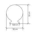 Klosz do lamp ogrodowych serii KULE G-300 - rysunek techniczny