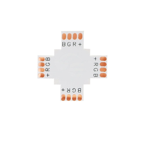 Złącze - konektor do taśmy LED RGB 10mm - typ "+" do lutowania