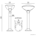 Lampa ogrodowa stojąca 1x E27 69cm - TEO 3 - rysunek techniczny