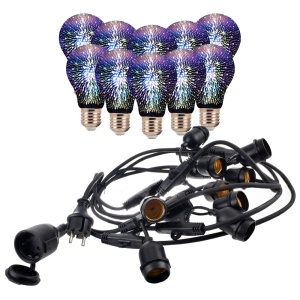 Girlanda ogrodowa 15mb z 15 żarówkami dekoracyjnymi LED -  E27 A60 3W - zestaw   