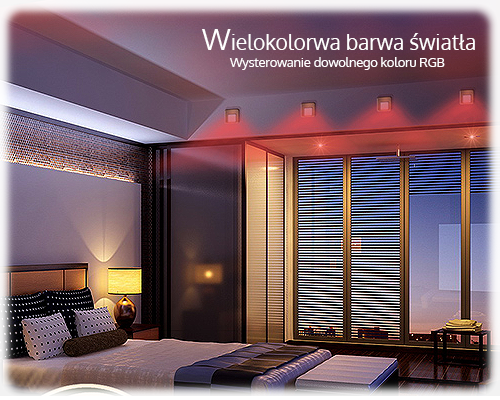 Odbiornik radiowy wielokolorowy RGB w oprawie schodowej (opcja dodatkowa)