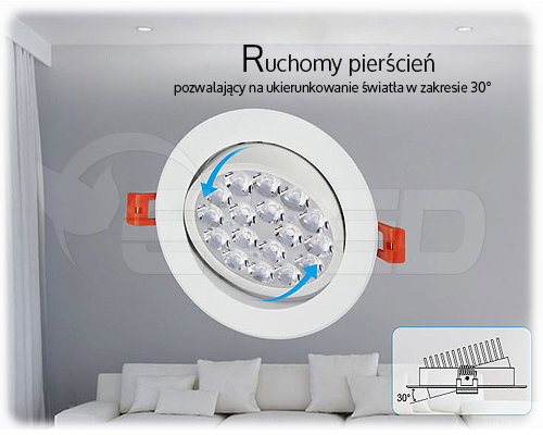 Ruchomy pierścień - punktowe ukierunkowanie światła