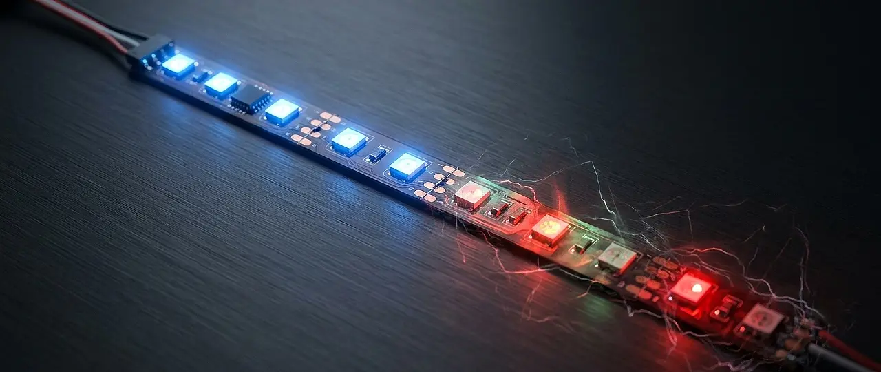 W jaki sposób niestabilna masa zasilania generuje błędy w transmisji danych cyfrowej taśmy LED? W jaki sposób niestabilna masa zasilania generuje błędy w transmisji danych cyfrowej taśmy LED?