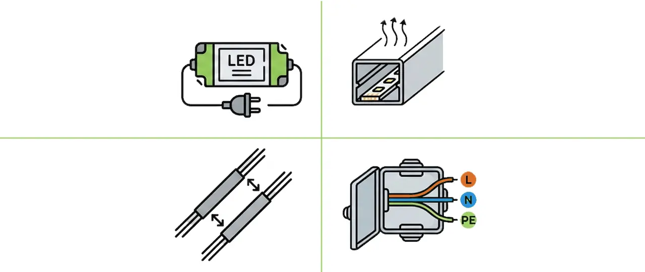 Jak prawidłowo wykonać instalację LED, by taśma nie żarzyła się po wyłączeniu?