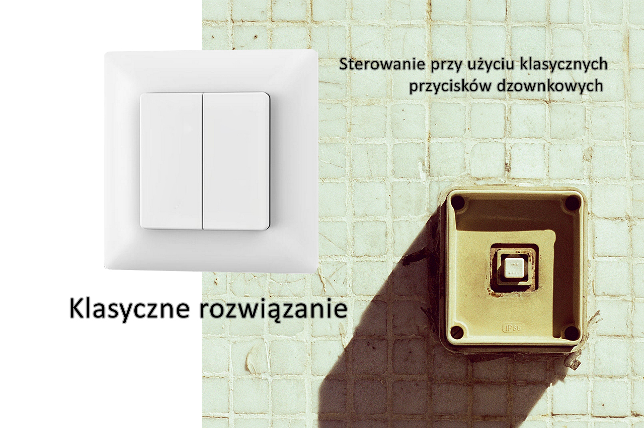 Klasyczne rozwiązanie - sterowanie oświetleniem CCT przy użyciu przycisków dzwonkowych